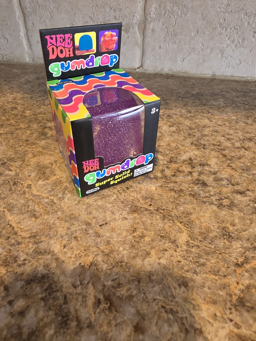 NeeDoh Gumdrop Purple Squishy Fidget Toy Schylling Super Solid Squish Sensory